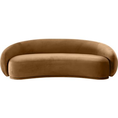 Emery Velvet Sofa In Saddle