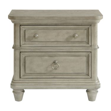 Emiko 2-Drawer Nightstand with USB In Light Grey