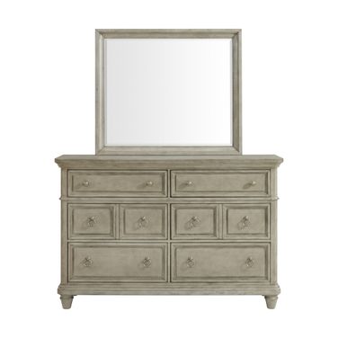 Emiko Dresser and Mirror Set In Light Grey