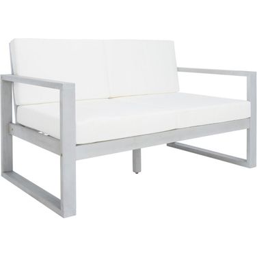 Emiko Outdoor Bench In Gray and Beige