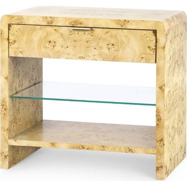 Emil 1-Drawer Side Table In Burl