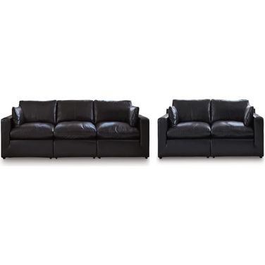 Emilia Living Room Set In Black