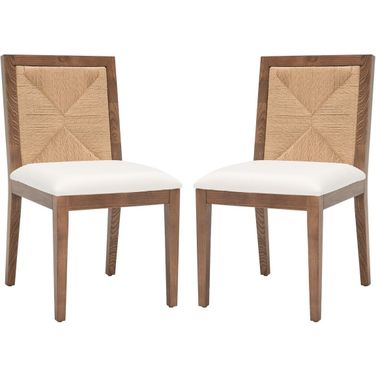 Emilio Woven Dining Chair In Walnut And Natural