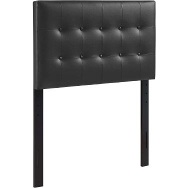 Emily Black Twin Upholstered Vinyl Headboard