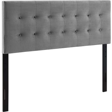 Emily Gray King Biscuit Tufted Performance Velvet Headboard