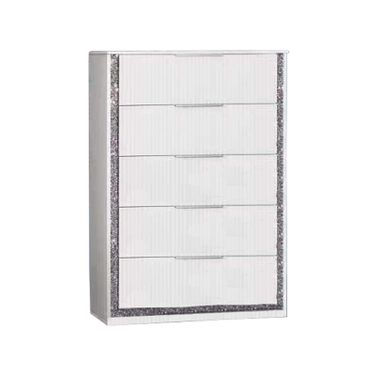 Emily Vertical 5 Drawers Chest In White
