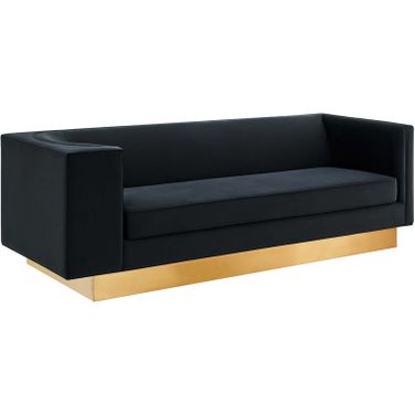 Eminence Upholstered Performance Velvet Sofa In Black