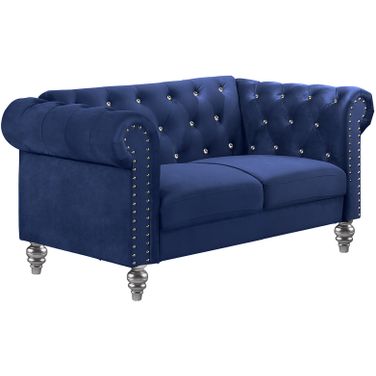 Emma Crystal Loveseat In Royal Blue