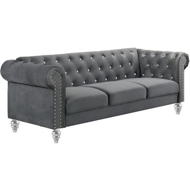 Emma Crystal Sofa In Gray