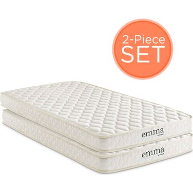 Emma White 6 Inch Twin Mattress Foam Set of 2