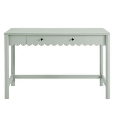 Emmeline 1-Drawer Scallop Writing Desk In Sage