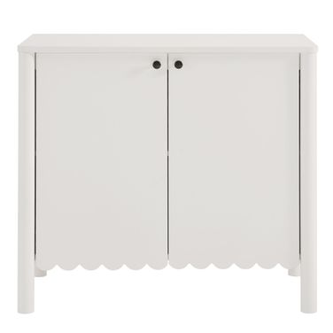 Emmeline 35 Inch 2-Door Scalloped Sideboard Cabinet In White