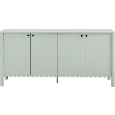 Emmeline 66 Inch 4-Door Scalloped Sideboard Cabinet In Sage