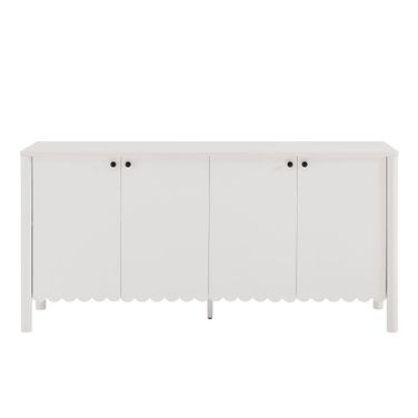 Emmeline 66 Inch 4-Door Scalloped Sideboard Cabinet In White