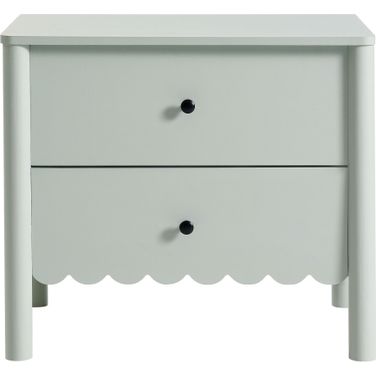 Emmeline Scalloped 2-Drawer Nightstand In Sage