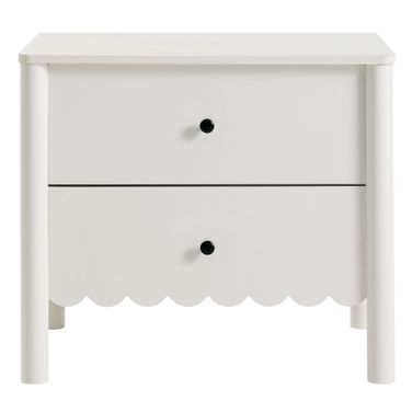 Emmeline Scalloped 2-Drawer Nightstand In White