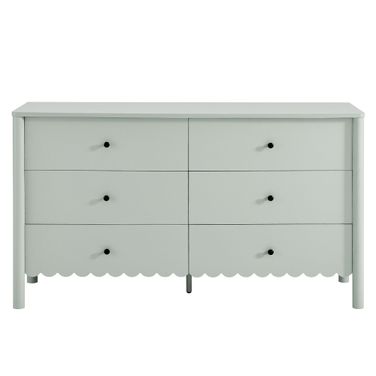 Emmeline Scalloped 6-Drawer Dresser In Sage