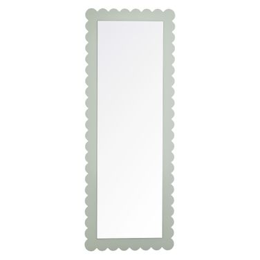 Emmeline Scalloped Rectangle Floor Mirror In Sage