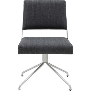 Emmeline Swivel Office Chair In Slate Grey And Silver