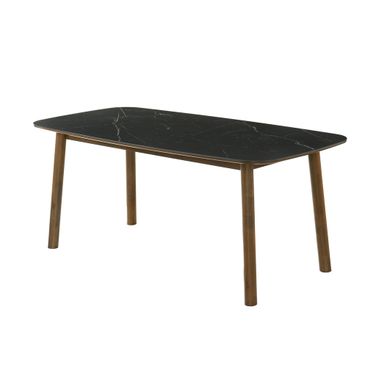 Emorie 71 Inch Rectangle Dining Table with Sintered Stone Top In Walnut