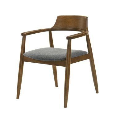 Emorie Dining Chair In Charcoal and Walnut