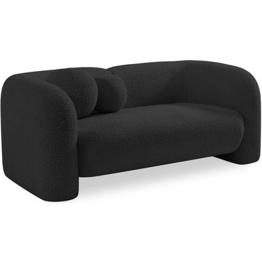 Emory Boucle Fabric Loveseat In Black