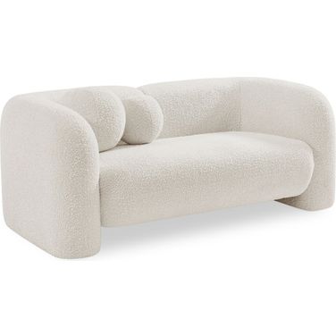 Emory Boucle Fabric Loveseat In Cream