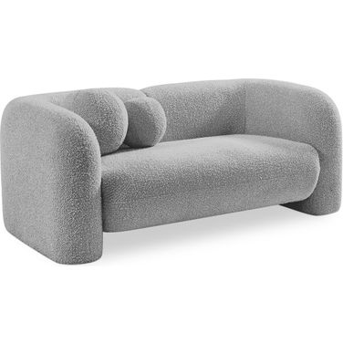 Emory Boucle Fabric Loveseat In Grey