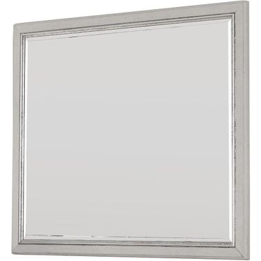Emory Solid Wood And Glass Wall Vanity Mirror In Antique Cream