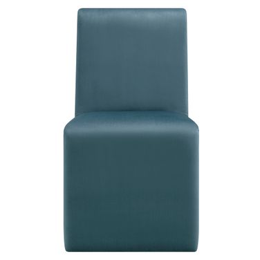 Emory Upholstered Performance Velvet Dining Side Chair In Cadet Blue