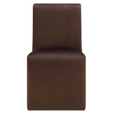 Emory Upholstered Performance Velvet Dining Side Chair In Chocolate
