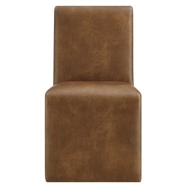 Emory Vegan Leather Dining Side Chair In Canyon