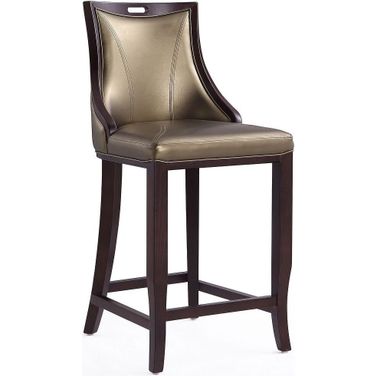 Emperor Bar Stool in Bronze and Walnut
