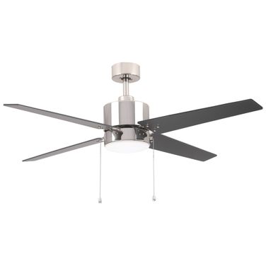 Empire 52 Inch 4-Blade Ceiling Fan with LED Light and Pull Chain In Black and Brushed Nickel