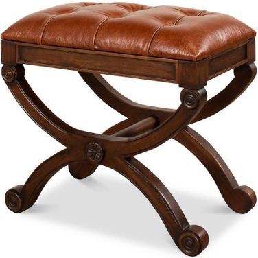 Empire Brown Leather Stool
