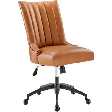Empower Channel Tufted Vegan Leather Office Chair EEI-4577-BLK-TAN