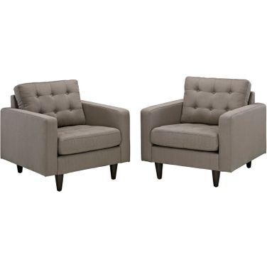 Empress Granite Arm Chair Upholstered Fabric Set of 2