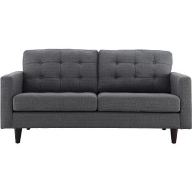 Empress Gray Upholstered Fabric Loveseat