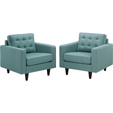 Empress Laguna Arm Chair Upholstered Fabric Set of 2
