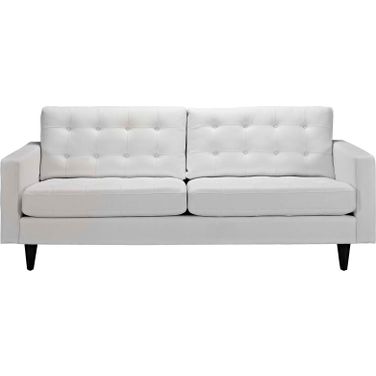 Empress White Bonded Leather Sofa