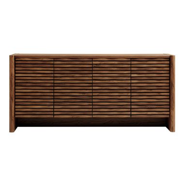 Emric Wave 66 Inch 4-Door Sideboard In Walnut