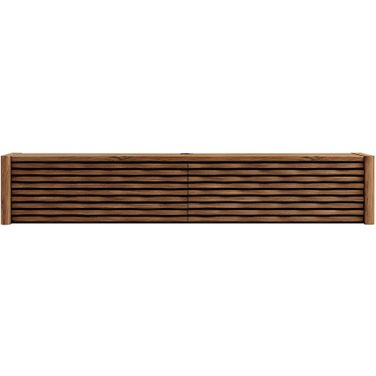 Emric Wave 71 Inch Wall-Mounted TV Cabinet In Walnut