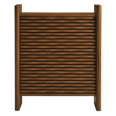 Emric Wave Shoe Cabinet In Walnut