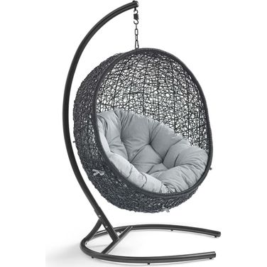 Encase Gray Swing Outdoor Patio Lounge Chair