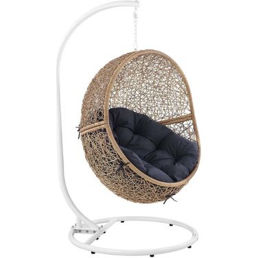 Encase Outdoor Patio Rattan Swing Chair In Blue