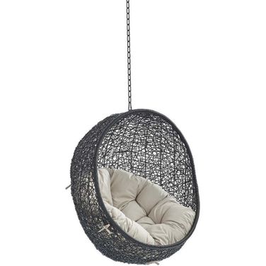 Encase Sunbrella Fabric Swing Outdoor Patio Lounge Chair Without Stand In White
