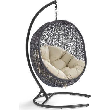 Encase Sunbrella Swing Outdoor Patio Lounge Chair In White
