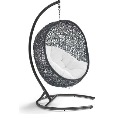 Encase White Swing Outdoor Patio Lounge Chair