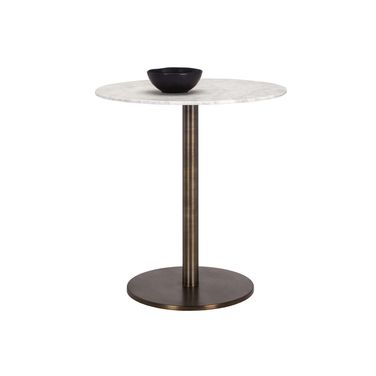 Enco Round Counter Table In Antique Gold and White