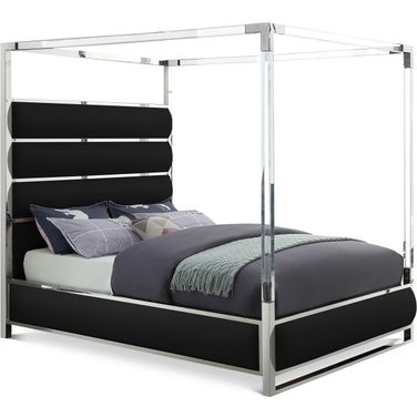 Encore Vegan Leather King Bed In Black